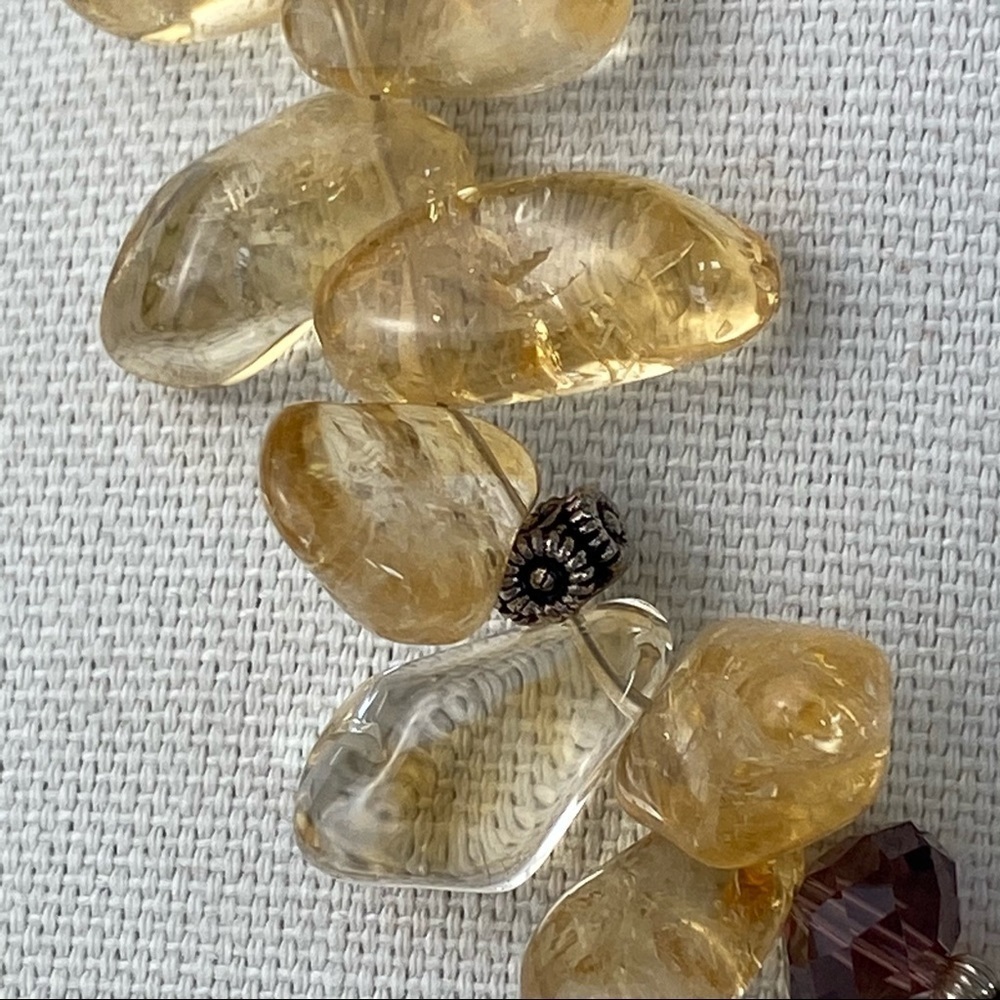 Citrine Tumbled Nugget Collar Necklace Artisan - Picture 15 of 15
